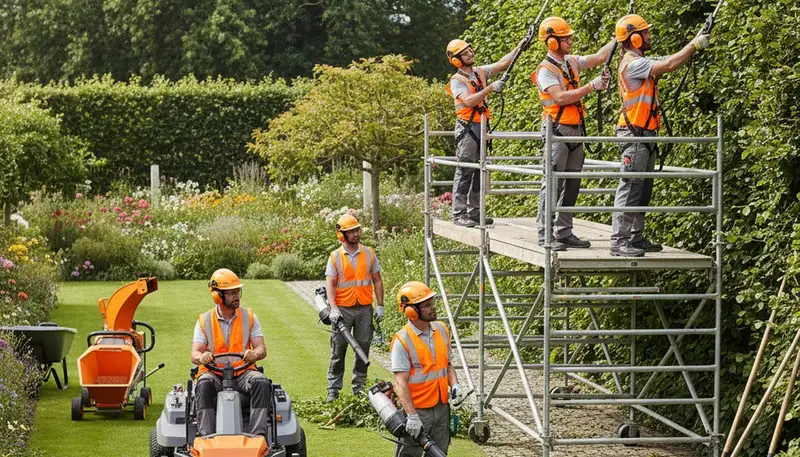Cape Coral, FL tree service crew providing landscaping and tree care for residential outdoor spaces
