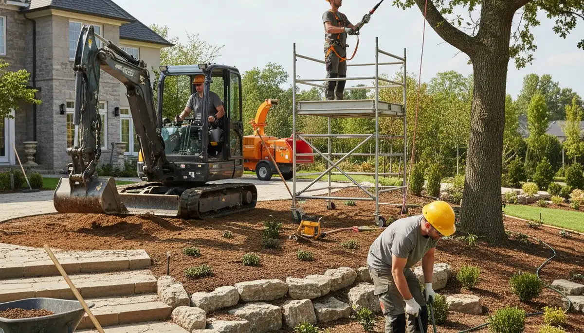 Cape Coral, FL tree service crew providing landscaping and tree care for residential properties
