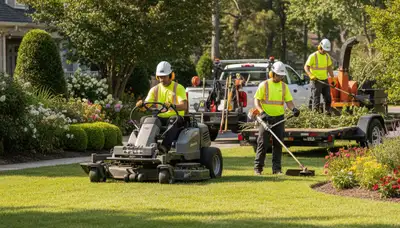 Cape Coral, FL tree service crew trimming trees for residential lawn care and storm safety