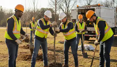 Cape Coral, FL arborist planting a tree for local residential landscaping service