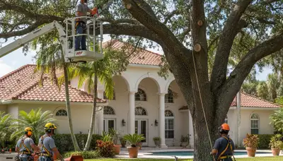 Tree service crew in Cape Coral, FL providing professional tree removal and trimming services