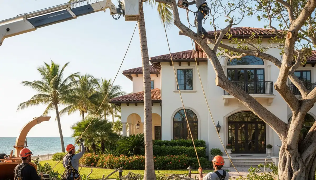 Cape Coral, FL tree service crew removing a tree for safe residential property care