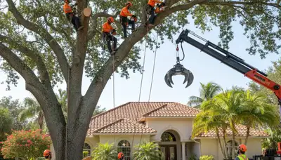 Tree service crew in Cape Coral, FL providing professional tree removal and trimming services