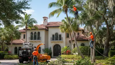 Tree service crew in Cape Coral, FL providing professional tree removal and trimming assistance