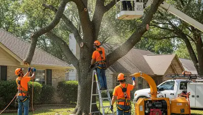 Cape Coral, FL tree trimming crew pruning trees for safety and healthy landscape care