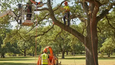 Cape Coral, FL tree trimming crew pruning trees for safety, health, and curb appeal